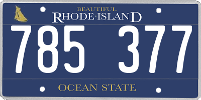 RI license plate 785377