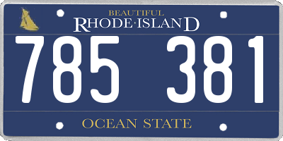 RI license plate 785381
