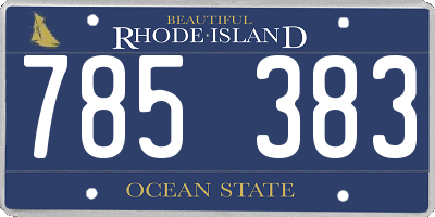 RI license plate 785383