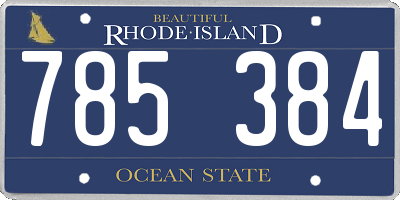 RI license plate 785384
