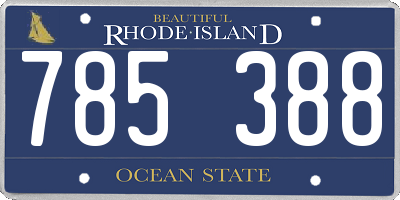 RI license plate 785388