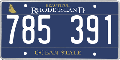 RI license plate 785391