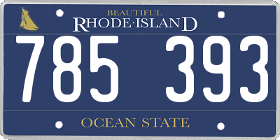 RI license plate 785393