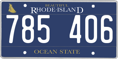 RI license plate 785406