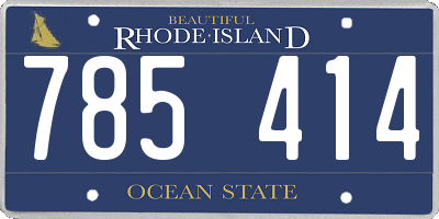 RI license plate 785414