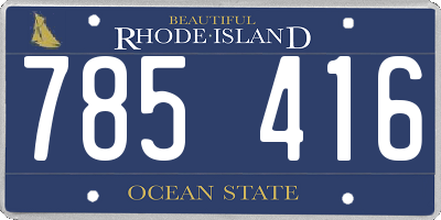 RI license plate 785416