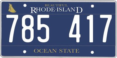 RI license plate 785417