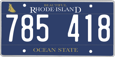 RI license plate 785418