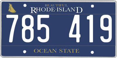 RI license plate 785419