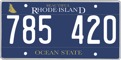 RI license plate 785420