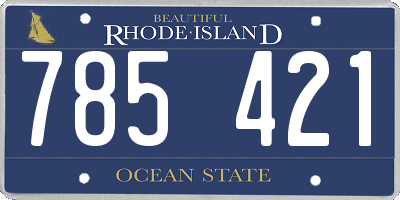 RI license plate 785421