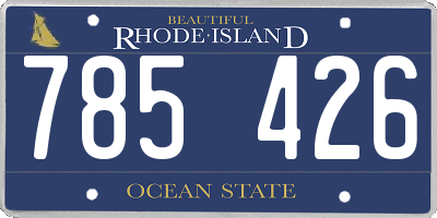 RI license plate 785426