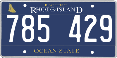 RI license plate 785429