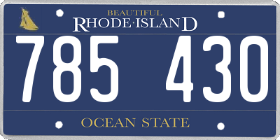 RI license plate 785430