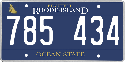RI license plate 785434