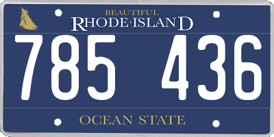 RI license plate 785436