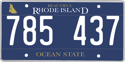 RI license plate 785437