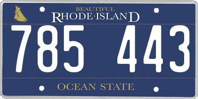 RI license plate 785443