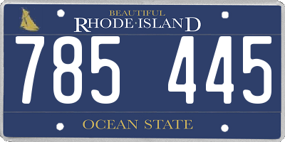 RI license plate 785445