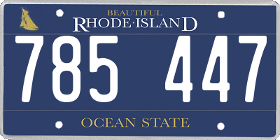 RI license plate 785447