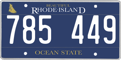 RI license plate 785449