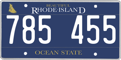 RI license plate 785455