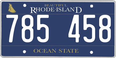 RI license plate 785458
