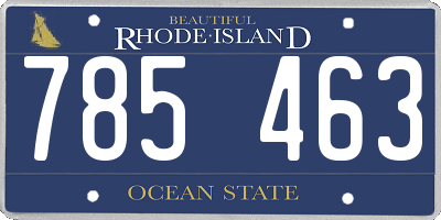 RI license plate 785463