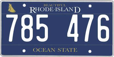 RI license plate 785476