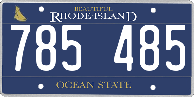 RI license plate 785485