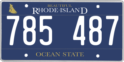 RI license plate 785487