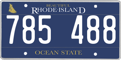 RI license plate 785488