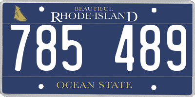 RI license plate 785489