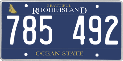 RI license plate 785492