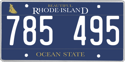 RI license plate 785495