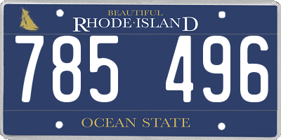 RI license plate 785496