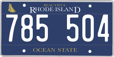 RI license plate 785504
