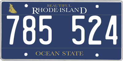 RI license plate 785524