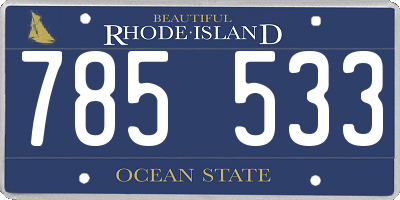 RI license plate 785533