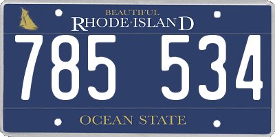 RI license plate 785534