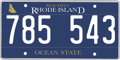 RI license plate 785543