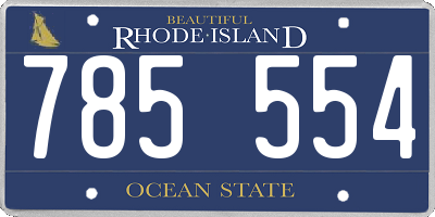 RI license plate 785554