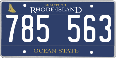 RI license plate 785563