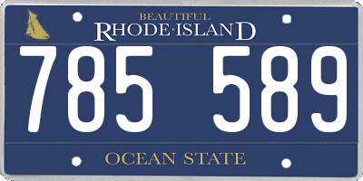 RI license plate 785589