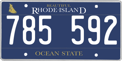 RI license plate 785592
