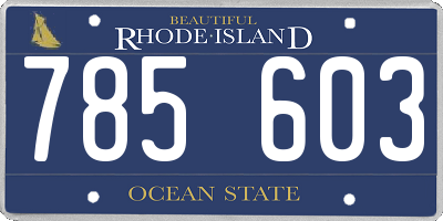 RI license plate 785603