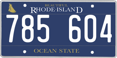 RI license plate 785604
