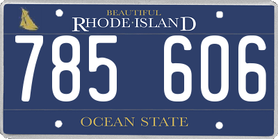 RI license plate 785606