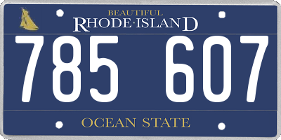 RI license plate 785607