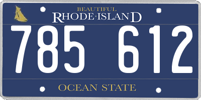 RI license plate 785612